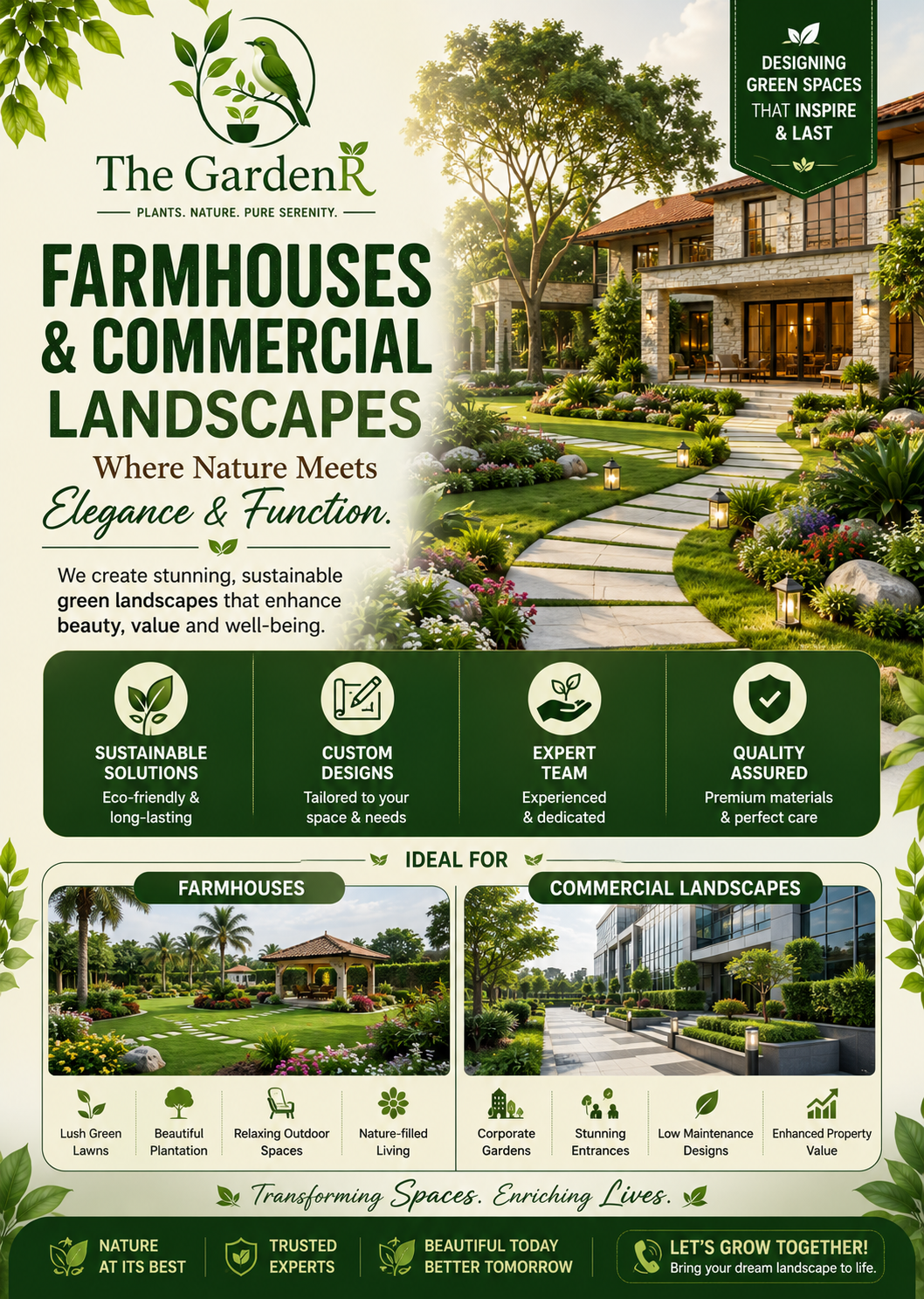 Farmhouses and commercial landscapes